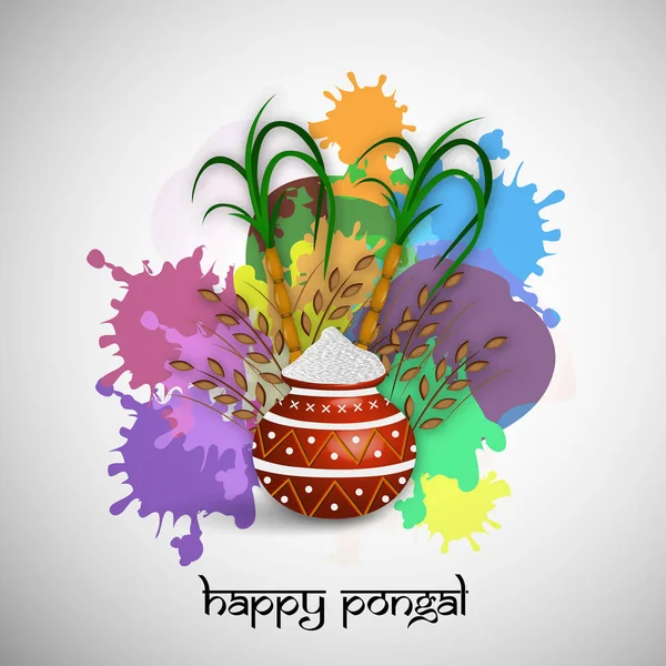 Illustration Festival Indien Fond Pongal — Image vectorielle