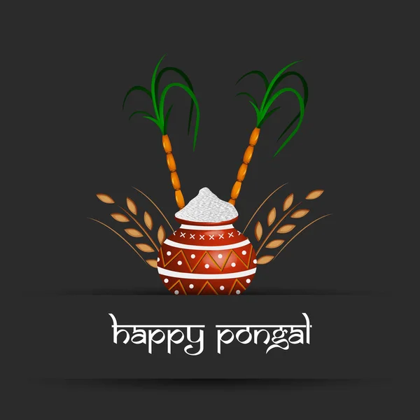 Illustration Indian Festival Pongal Background — Stock Vector