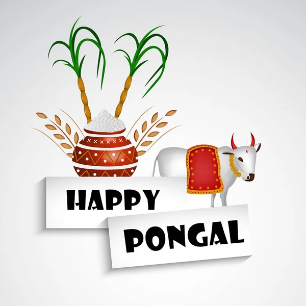 Ilustración Del Festival Indio Fondo Pongal — Vector de stock