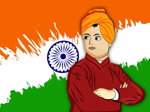 Ilustración Swami Vivekanand Jayanti Fondo — Vector de stock