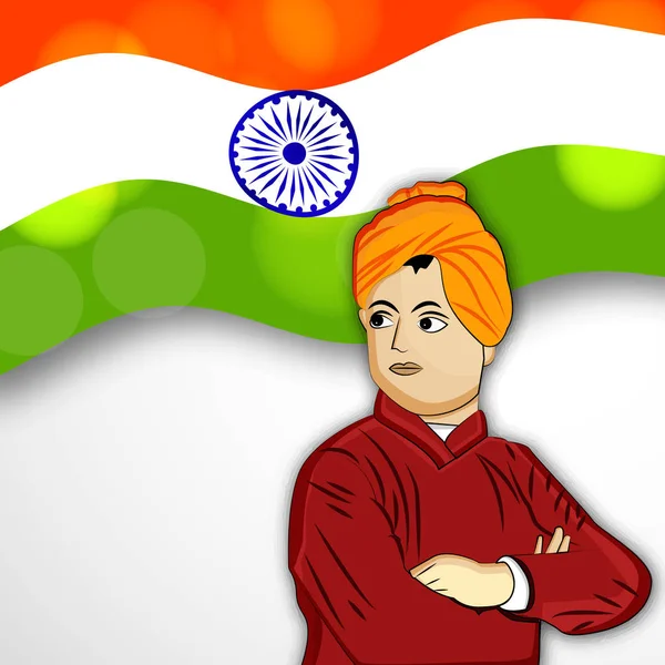 Illustration Swami Vivekanand Jayanti Bakgrund — Stock vektor