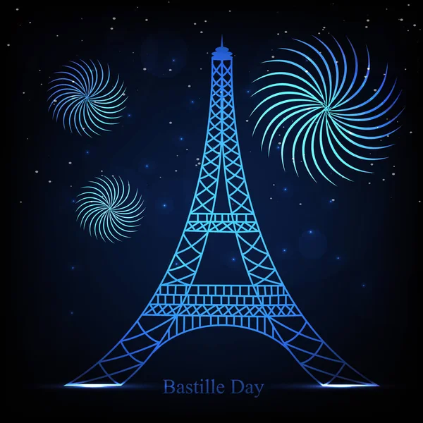 Ilustración de elementos para Francia Bastille Day background — Archivo Imágenes Vectoriales