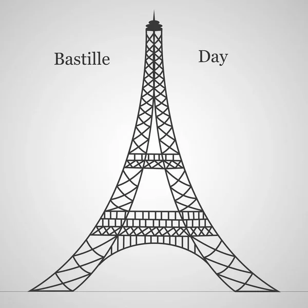 Иллюстрация элементов для фона Дня взятия Бастилии во Франции — стоковый вектор