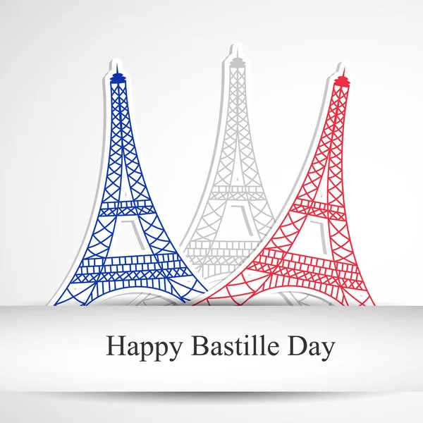 Illustration of elements for France Bastille Day background — Stock Vector