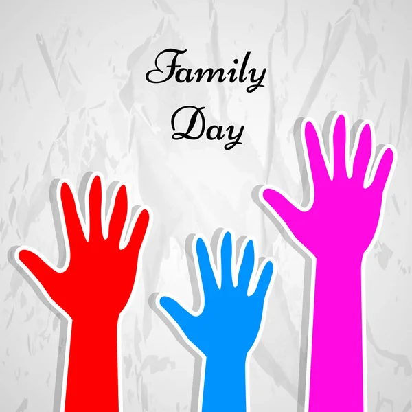 Mutlu Bir Aile Gösterim Amacıyla Aile Günü — Stok Vektör