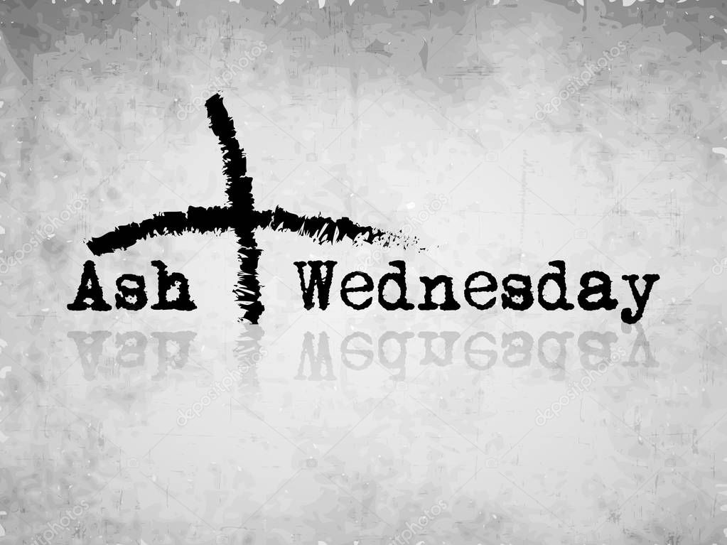 illustration of elements of Ash Wednesday background 