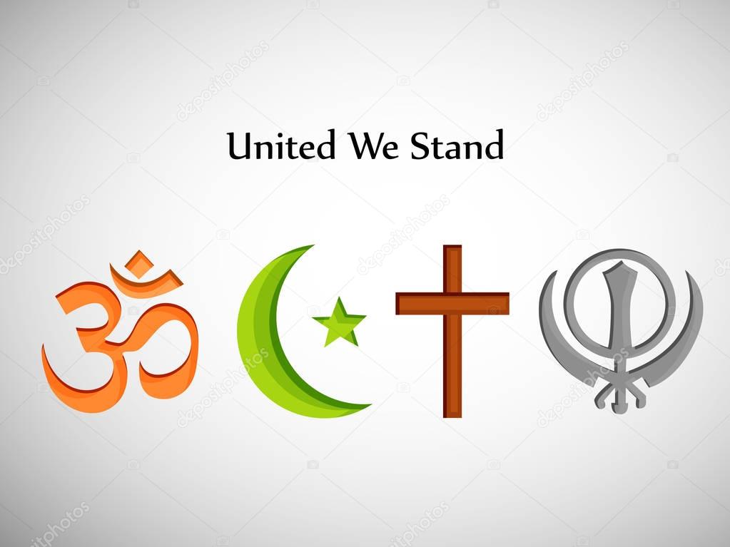 illustration of different Religion and Symbol background 