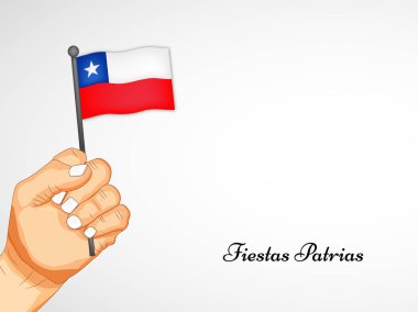 Illustration of Chile Flags for Fiestas Patrias celebrations clipart