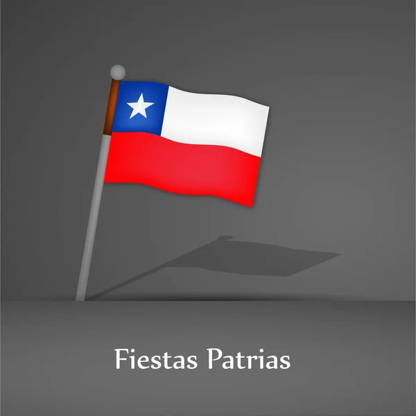 Illustrazione del Cile Bandiere per le Feste Celebrazioni del Patrias — Vettoriale Stock