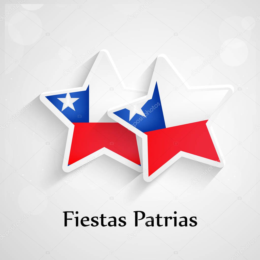 Illustration of Chile Flags for Fiestas Patrias celebrations
