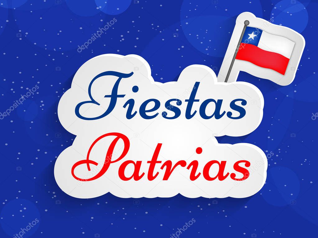 Illustration of Chile Flags for Fiestas Patrias celebrations