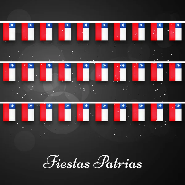 Şili Bayrakları illüstrasyon Fiestas Patrias kutlamaları için