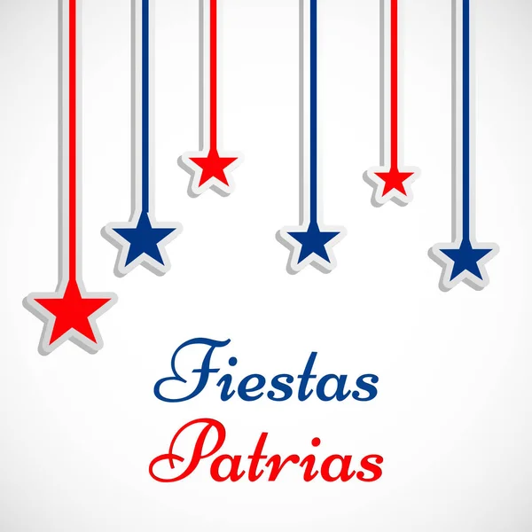 Şili Bayrakları illüstrasyon Fiestas Patrias kutlamaları için