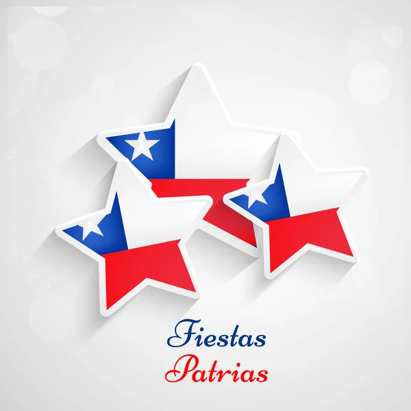 Ilustración de Banderas de Chile para Fiestas Patrias — Vector de stock