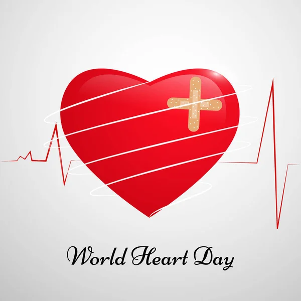 Ilustración del Día Mundial del Corazón Antecedentes — Vector de stock