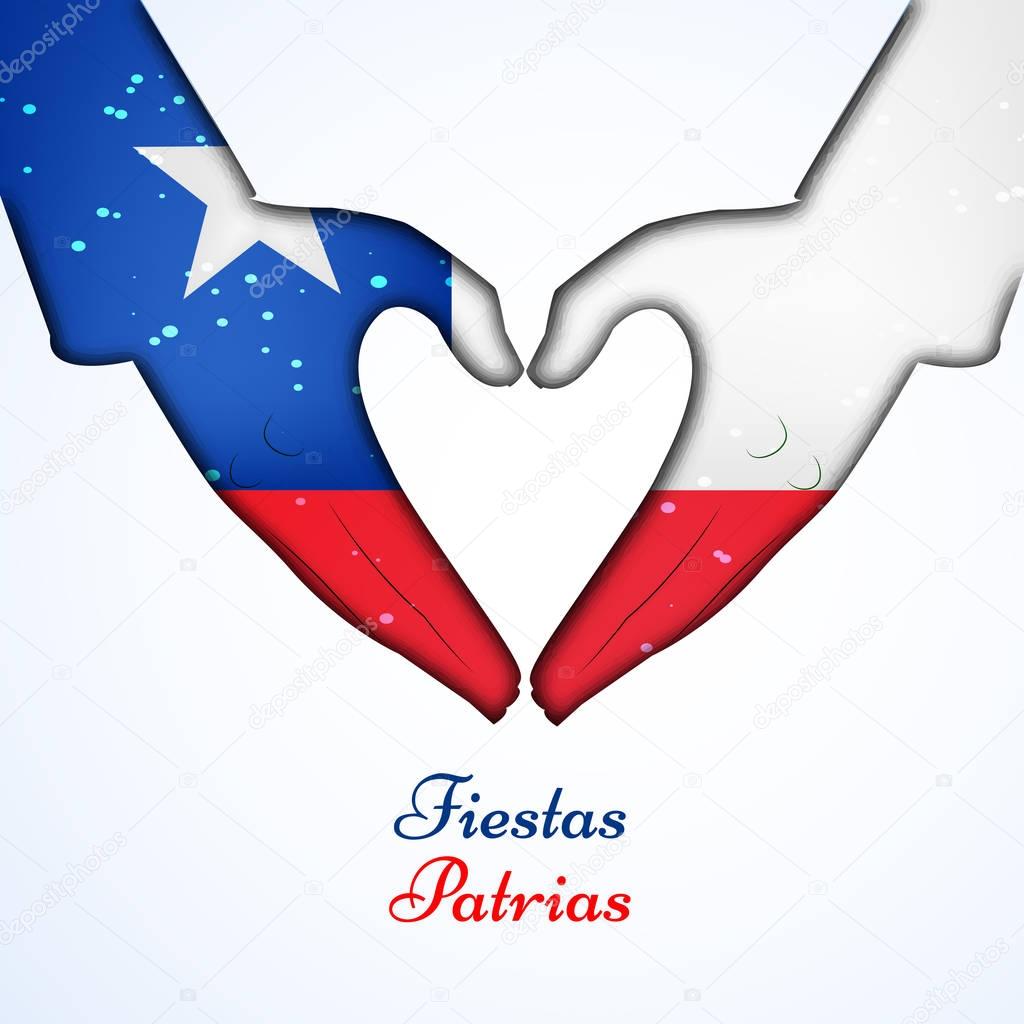 Illustration of Chile Flags for Fiestas Patrias celebrations