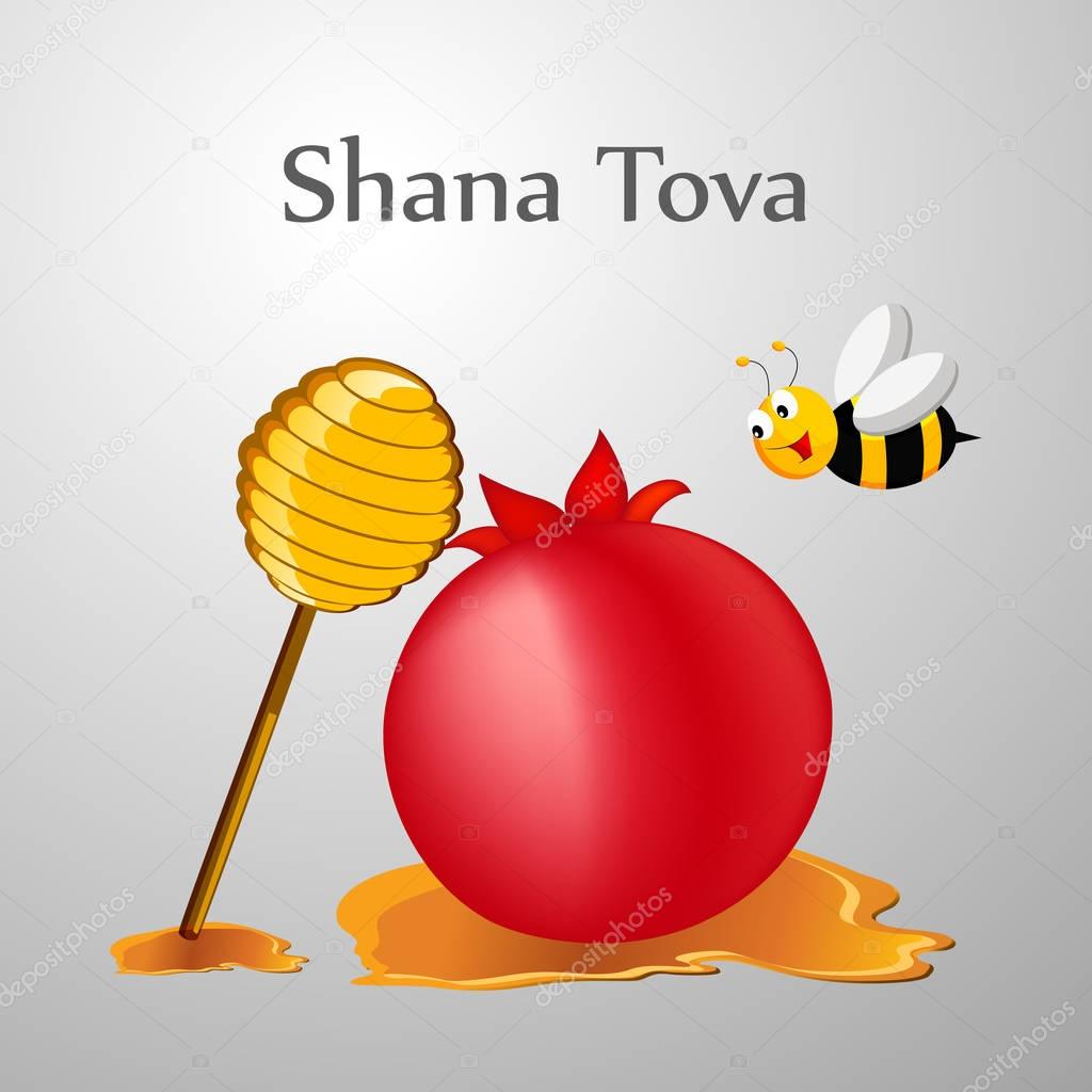 ilustración de Año Nuevo judío Shanah Tovah fondo 2024