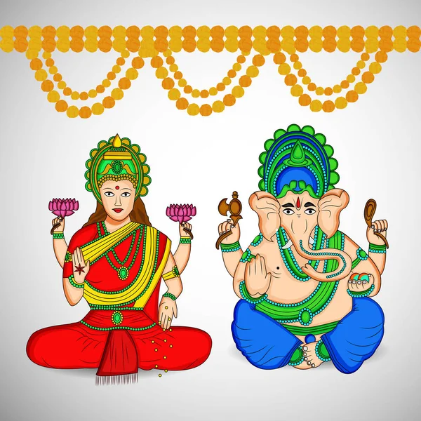 Ilustracja Hinduskie święto Diwali tła — Wektor stockowy