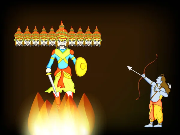 Illustration du festival hindou Dussehra fond — Image vectorielle