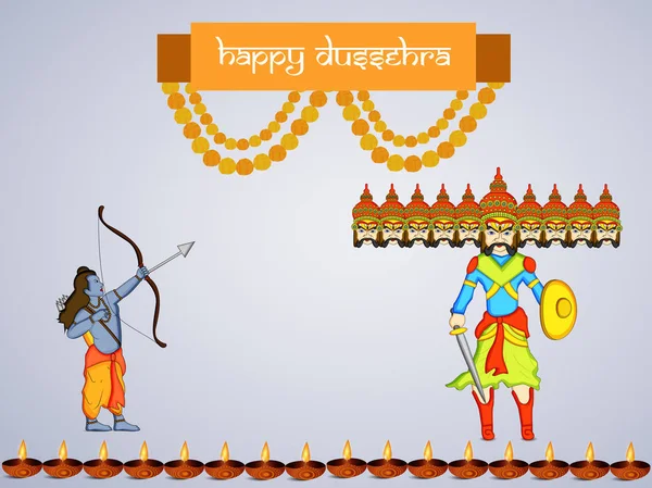 Ilustración del festival hindú Dussehra fondo — Vector de stock