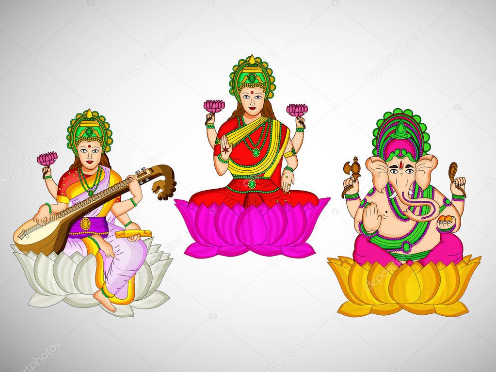 illustration of hindu festival Diwali background