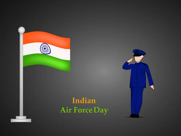 Ilustrace z indické letectvo den pozadí — Stockový vektor