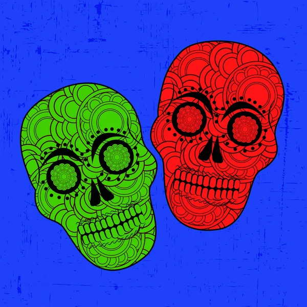 Ilustración de Dia De los Mexican Holiday Muertos fondo — Vector de stock