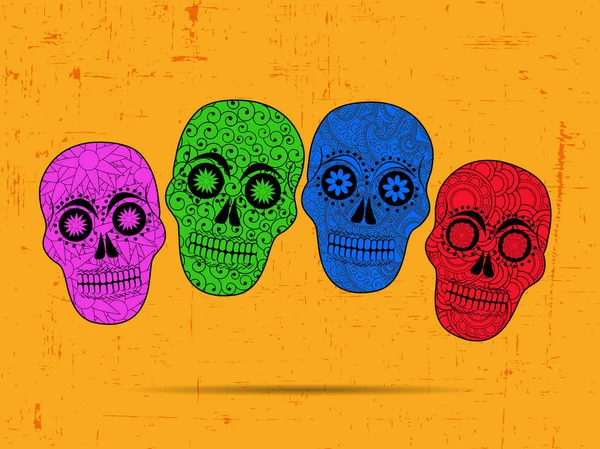 Ilustracja z Dia De los Muertos meksykańskie wakacje tło — Wektor stockowy