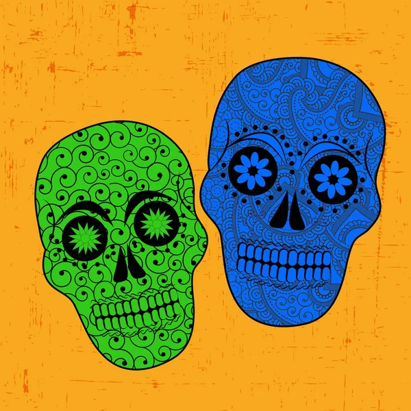 Illustration av Dia De los mexikanska Holiday Muertos bakgrund — Stock vektor