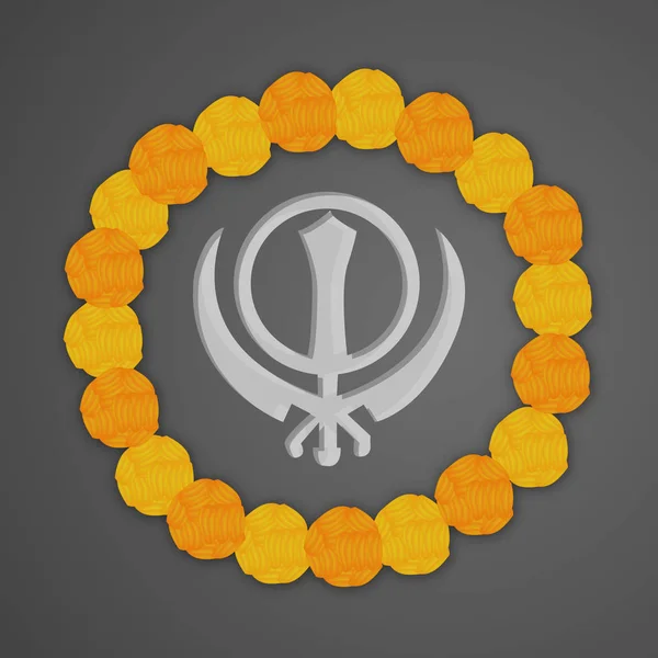 Ilustración del festival Sikh Guru Nanak Jayanti Fondo — Vector de stock
