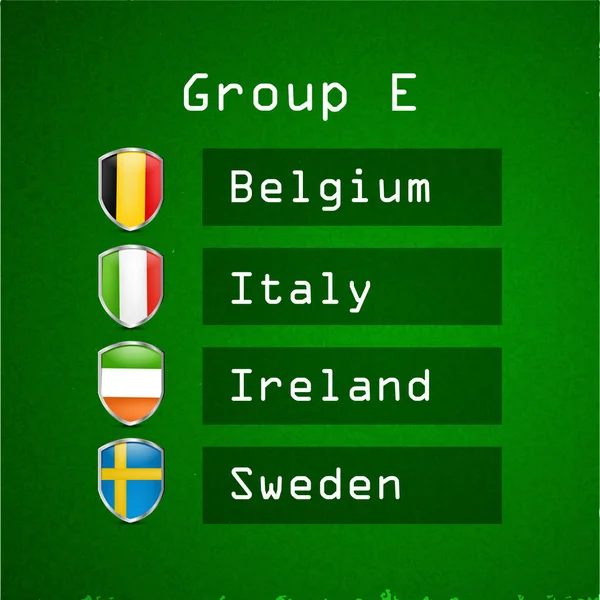 Ilustração Bandeira Diferentes Países Que Participam Torneios Futebol — Vetor de Stock