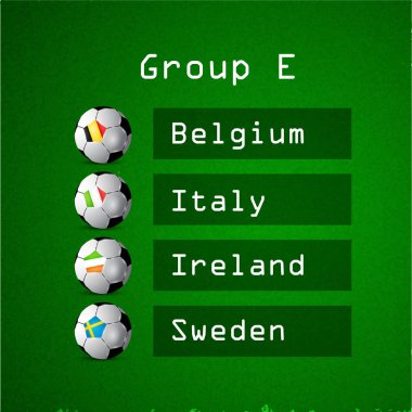 Futbol turnuva katılan farklı ülke bayrağı çizimi