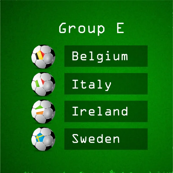 Ilustração Bandeira Diferentes Países Que Participam Torneios Futebol — Vetor de Stock