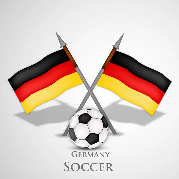 Abbildung Der Deutschen Fahne Bei Der Teilnahme Fußballturnier — Stockvektor
