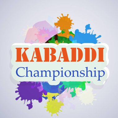 Renkli splash arka plan üzerinde Kabaddi Şampiyonası metin gösterimi