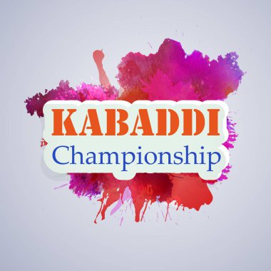 Renkli splash arka plan üzerinde Kabaddi Şampiyonası metin gösterimi