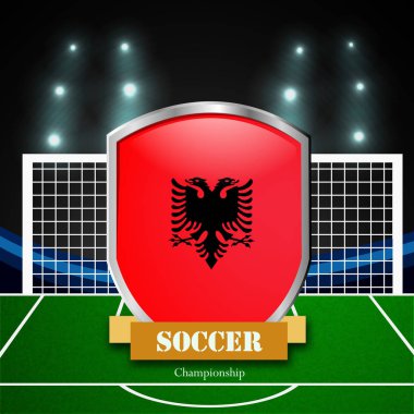 Futbol turnuva katılan Arnavutluk bayrağı çizimi