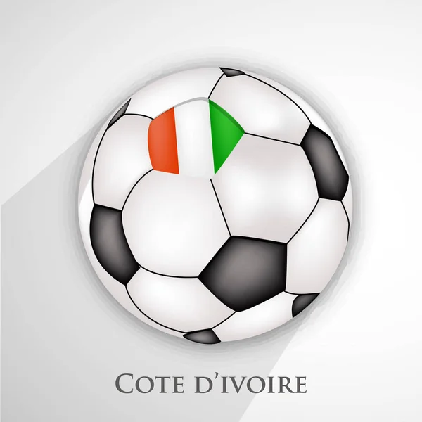 Illustration Cote Ivoire Flag Football — Stock Vector