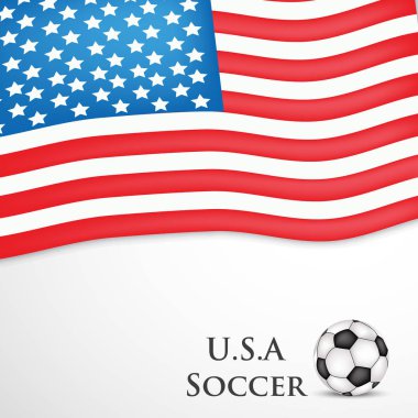 Futbol turnuva katılan ABD bayrağı çizimi