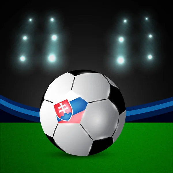 Ilustracja Flaga Słowacji Biorących Udział Turnieju Piłki Nożnej — Wektor stockowy