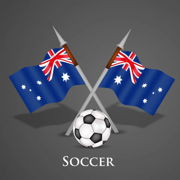 Obrázek Vlajky Austrálie Účastní Fotbalový Turnaj — Stockový vektor