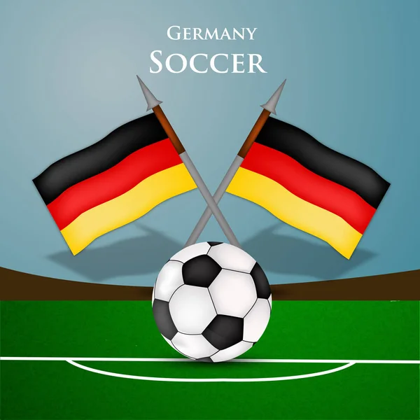 Ilustração Bandeira Alemanha Com Mapa Participando Torneio Futebol —  Vetores de Stock