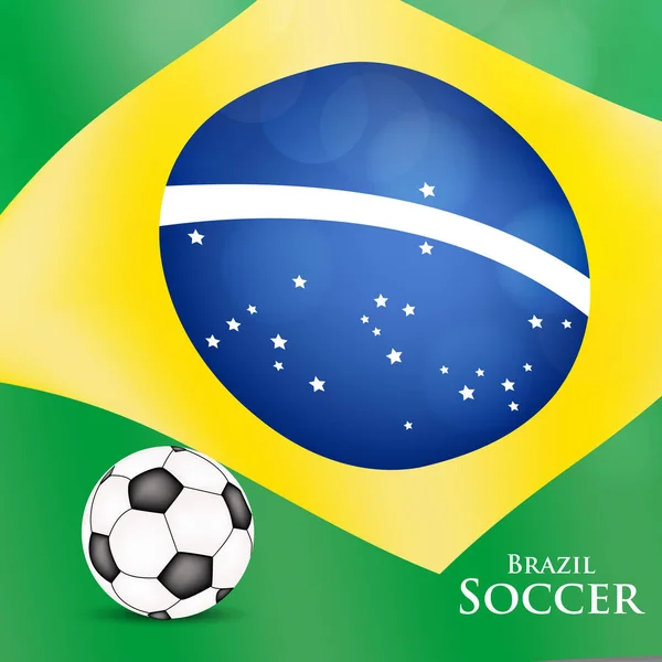 Ilustración Bandera Brasil Participando Torneo Fútbol — Vector de stock