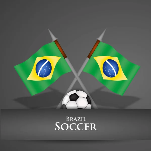 Ilustración Bandera Brasil Participando Torneo Fútbol — Vector de stock