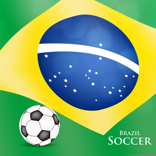 Abbildung Der Brasilianischen Flagge Bei Der Teilnahme Einem Fußballturnier — Stockvektor