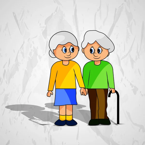 Illusztráció Régi Emberek Nagyszülők Napja — Stock Vector