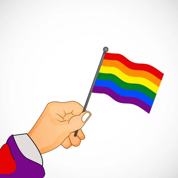 Sfondo LGBT con bandiera a colori arcobaleno — Vettoriale Stock