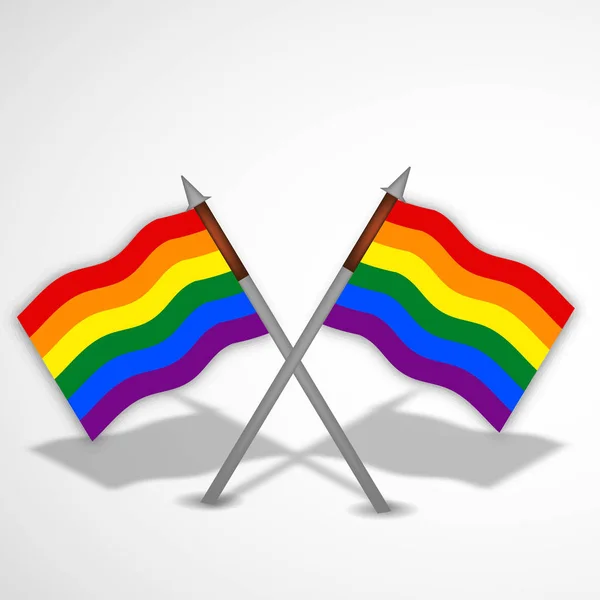 HBT-bakgrund med Regnbågsflaggan färg — Stock vektor