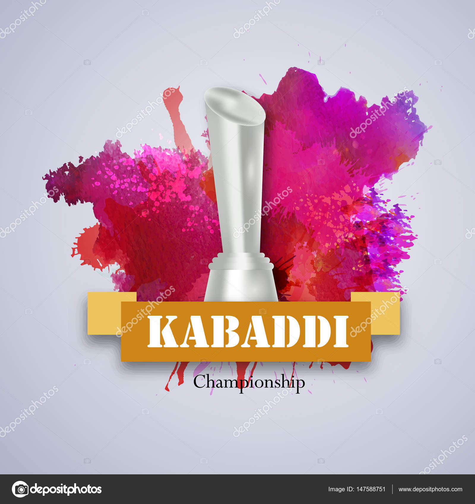Illustration Trophy Kabaddi Sport Colorful Splash Background Stock Vector  Image by ©InfiniteGraphic #147588751