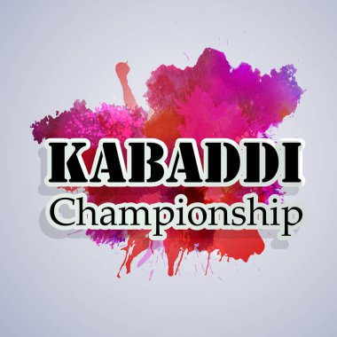 Renkli splash arka plan üzerinde Kabaddi Şampiyonası metin gösterimi